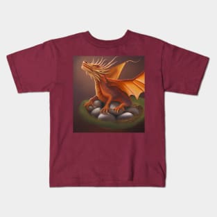 Red Dragon Hatching Eggs Kids T-Shirt